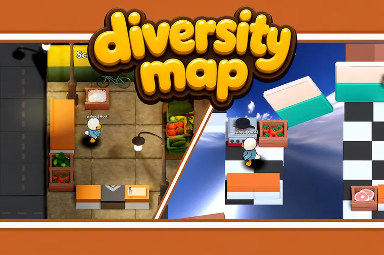Mappa di una cucina di Kitchen Together 2 divisa in due sponde separate