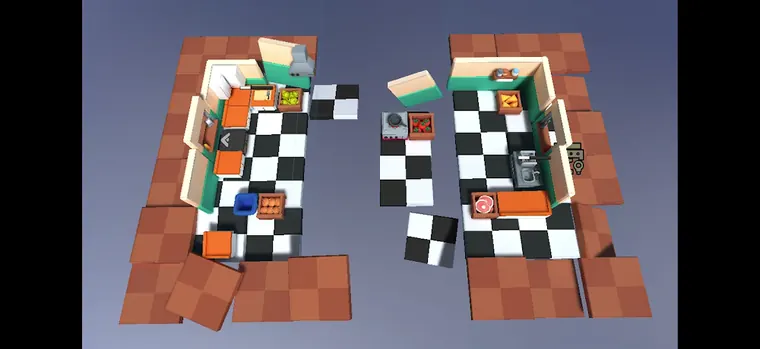 Due cucine affiancate di Kitchen Together 2 viste dall’alto